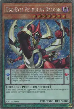 Yugioh Odd-Eyes Pendulum Dragon CT12-EN001 Platinum Rare NM - Image 1