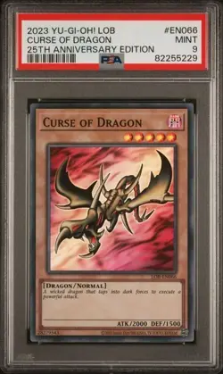 PSA 9 Curse of Dragon 25th Anniversary Edition LOB-EN066 Yugioh English Card - Image 1