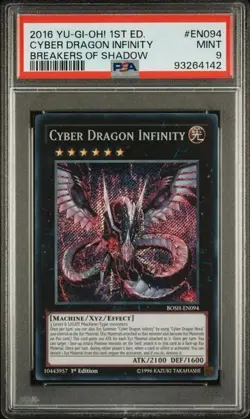 PSA 9 Cyber Dragon Infinity Breakers of Shadow BOSH-EN094 1st Edition Yugioh - Image 1