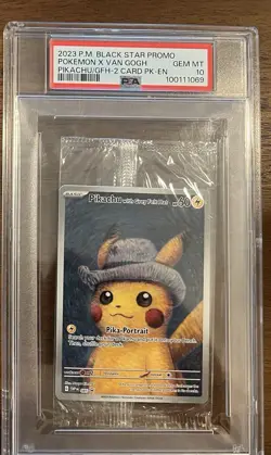 PSA 10 Sealed Pokemon x Van Gogh Pikachu with Grey Felt Hat #085 Promo 2023 - Image 3