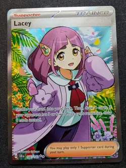 Pokemon TCG Stellar Crown Lacey Full Art Ultra Rare Holo Trainer Card 166/142 - Image 1