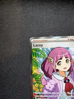 Pokemon TCG Stellar Crown Lacey Full Art Ultra Rare Holo Trainer Card 166/142 - Image 3