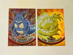 1999 Topps Pokemon TV #31 Nidoqueen Foil Holo #38 Ninetails Spectra Refractor MP - Image 1