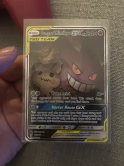 Pokemon TCG 2019 Gengar & Mimikyu GX 165/181 SM Team Up Alternative Art Card - Image 1