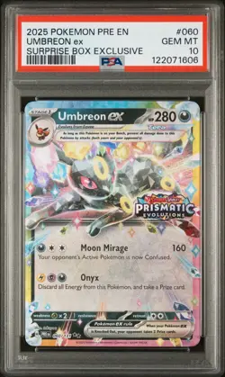 2025 POKEMON PRISMATIC EVOLUTIONS SURPRISE BOX UMBREON EX PSA 10 - Image 1