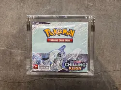 Pokemon TCG SWSH Chilling Reign Booster Box Factory Sealed With Acrylic Case 820650818462 - Image 1