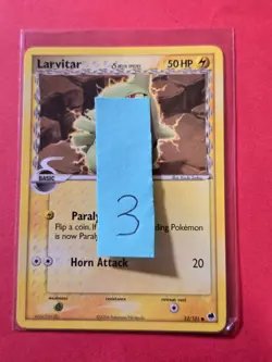 2006 Pokemon EX Dragon Frontiers #52 Larvitar DS, C, NF/H, cd3 - Image 3