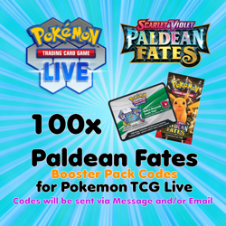 Pokemon TCG Live PTCGL PTCGO Online Codes: 100 Paldean Fates Booster Packs - Image 1
