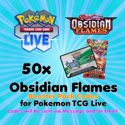 Pokemon TCG Live PTCGL PTCGO Online Codes: 50 Obsidian Flames Booster Packs - Image 1