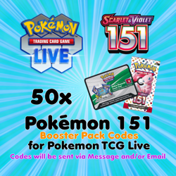 Pokemon TCG Live PTCGL PTCGO Online Codes: 50 Pokemon 151 Booster Packs - Image 1