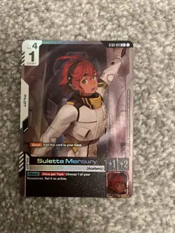 Gundam Card Game ST01-011 C+ Suletta Mercury Alt Art - Holo Foil - Image 1
