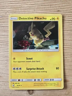Pokemon TCG Detective Pikachu Holo Card 10/18 - Image 1
