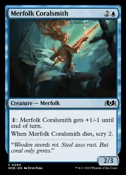 Merfolk Coralsmith [Wilds of Eldraine] Foil Near Mint MTG - Image 1