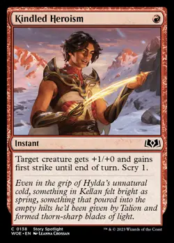Kindled Heroism [Wilds of Eldraine] Foil Near Mint MTG - Image 1