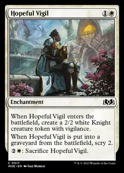 Hopeful Vigil [Wilds of Eldraine] Foil Near Mint MTG - Image 1