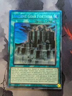 YUGIOH RA03-EN062 Ancient Gear Fortress Collector's Rare 1st Edition NM - Image 1
