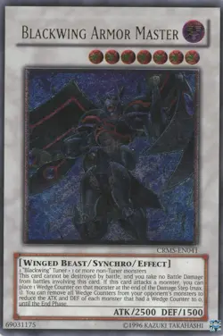 Yugioh Blackwing Armor Master CRMS-EN041 Ultimate Rare MP - Image 1