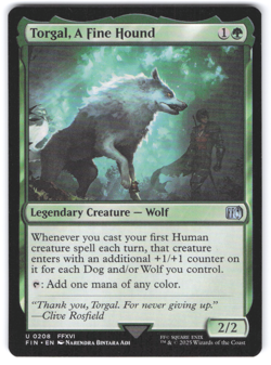 Magic the Gathering MTG Final Fantasy NM Torgal, A Fine Hound Uncommon - Image 1
