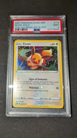 Pokemon Card Promo Holo Eevee SWSH118 PSA 9 MINT Holo Bleed - Image 4