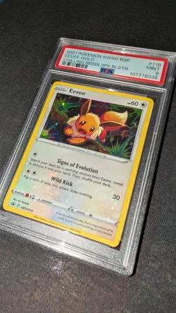 Pokemon Card Promo Holo Eevee SWSH118 PSA 9 MINT Holo Bleed - Image 5