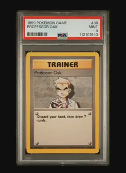 PROFESSOR OAK - 88/102 POKEMON CARD 1999 BASE SET - FRESH SLAB - PSA 9 MINT - Image 2