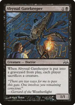 Abyssal Gatekeeper Divine vs. Demonic NM Black Common MAGIC MTG CARD ABUGames - Image 1