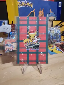 Pokemon Merry Christmas Card Database - Santa Hat Pikachu With Christmas Lights - Image 8