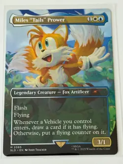 MTG Miles Tails Prower Borderless Sonic Secret Lair - Image 1