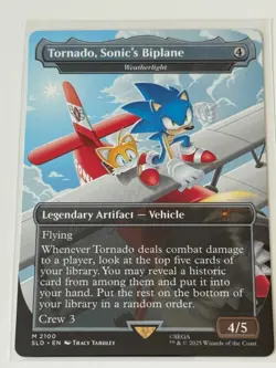 MTG Tornado Sonic's Biplane Weatherlight Borderless Sonic Secret Lair - Image 1
