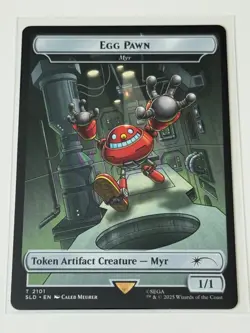 MTG Egg Pawn Myr Token Borderless Sonic Secret Lair - Image 1