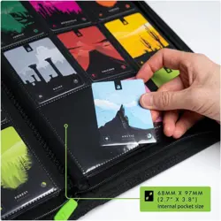 Durable Black Trading Card Binder - 20 Side-Loading Pages, Secure Zipper Closure - Image 6