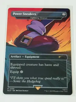 MTG Power Sneakers Lightning Greaves Borderless Sonic Secret Lair - Image 1