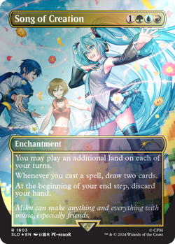 Magic The Gathering Hatsune Miku Digital Secret Lair SONG OF CREATION FOIL 1603 - Image 1