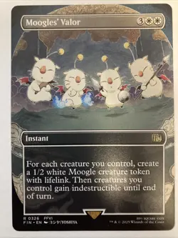 Moogles' Valor Borderless Rare MtG Card FIN 326 R Final Fantasy Regular - Image 1