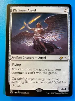 MTG 1x Platinum Angel # 496 Secret Lair Drop Magic the Gathering Card x1 NM - Image 1
