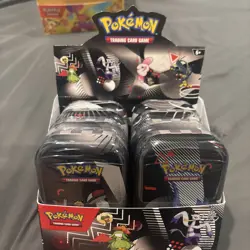 Pokemon TCG SV10.5 Black Bolt & White Flare Unova Mini Tin Display Sealed - Image 1