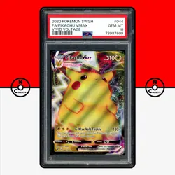 Pokemon PSA 10 Pikachu VMAX 044/185 Vivid Voltage Full Art 2020 SWSH - Image 1