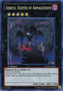 Adreus, Keeper of Armageddon [GENF-EN086] Secret Rare Lightly Played Unlimited - - Image 1
