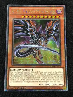 Yugioh Red Eyes Darkness Metal Dragon RA04-EN003 1st Quarter Secret (MP) - Image 1