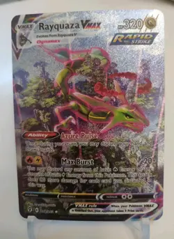 "Custom-Made" High Quality,Textured Holo Rayquaza VMAX"Display Card" - Image 1