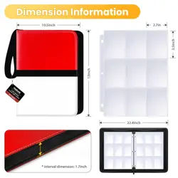 Card Binder 1080 Pockets Trading Card Binder with 60 Removable Sleeves 9 Pock... - Image 4