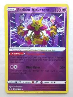 Radiant Alakazam 59 Silver Tempest Pokemon card - Image 1