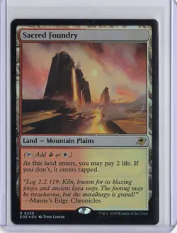 MTG Sacred Foundry #0256 FOIL Edge of Eternities EoE Shock Land - Image 1