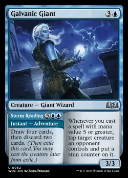 Galvanic Giant // Storm Reading [Wilds of Eldraine] Near Mint MTG - Image 1