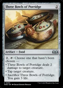 Three Bowls of Porridge [Wilds of Eldraine] Foil Near Mint MTG - Image 1