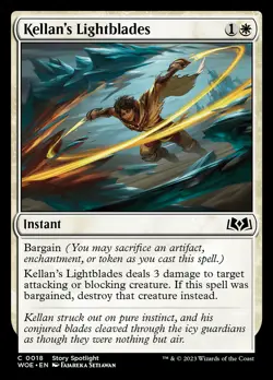 Kellan's Lightblades [Wilds of Eldraine] Foil Near Mint MTG - Image 1