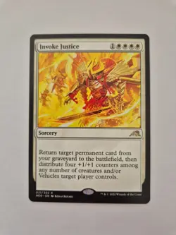 MTG Invoke Justice [Kamigawa: Neon Dynasty] Near Mint - Image 1