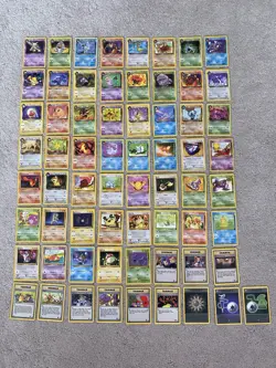 Complete WOTC Non Holo Team Rocket Set 65 Cards Heavy Play Pokemon Cards TGC - Image 1
