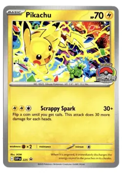 Pikachu Promo 2025 World Championships SVP EN 225 Pokemon Worlds NEW - Image 1