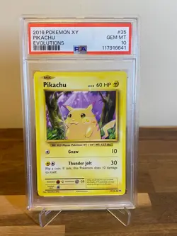 2016 POKEMON XY EVOLUTION 35/108 PIKACHU PSA 10 - Image 1